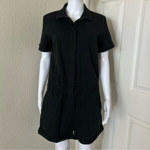 Fox Racing Black Short sleeve Button Up Cotton Blend Shorts Wrenching Romper M